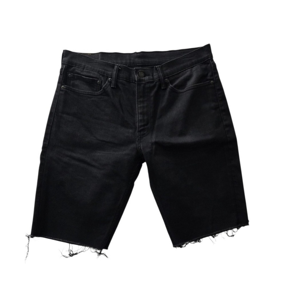 Levi's 511 Mens Black Denim Jean Shorts Size 34 Cutoff Raw Hem Casual Summer